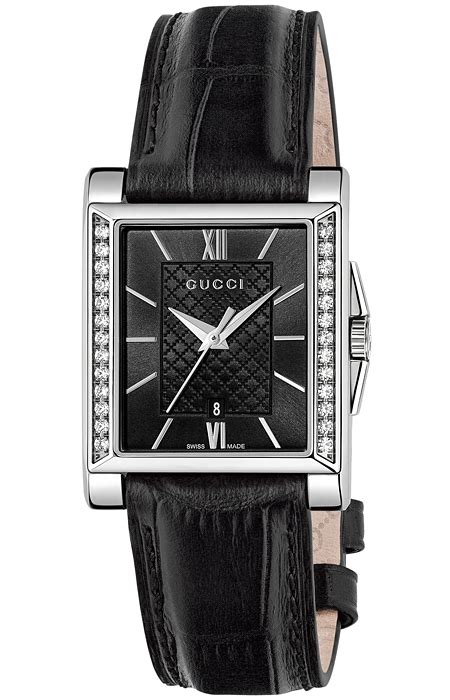 gucci swiss made rectangle diamond inlay watch for women|gucci timeless watches.